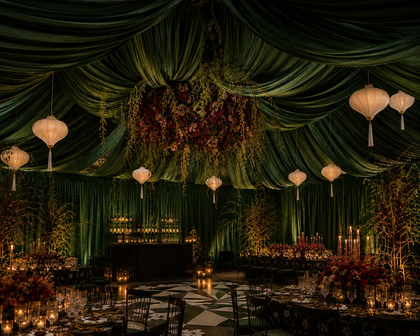 Draping & Ceiling - Green